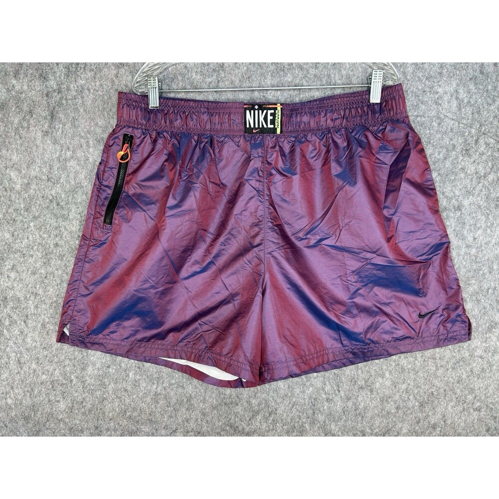 Nike Running Short Luxe Metallic Purple Mesh Lined Women’s Size XL
